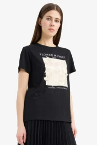 DeFacto Black Women T-Shirt E5144AX/BK81 - Image 3