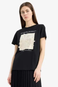 DeFacto Black Women T-Shirt E5144AX/BK81 - Image 4