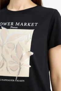 DeFacto Black Women T-Shirt E5144AX/BK81 - Image 5