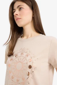 DeFacto Regular Fit Crew Neck Astral Printed Short Sleeve T-Shirt - Image 5