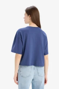 DeFacto Oversize Wide Fit Crew Neck Printed Combed Cotton Short Sleeve T-Shirt - Image 6