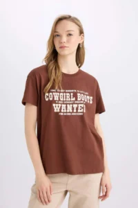 DeFacto 100% Cotton Regular Fit Printed T-Shirt - Image 4