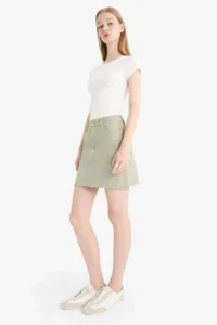 DeFacto Normal Waist Gabardine Mini Skirt - Image 2