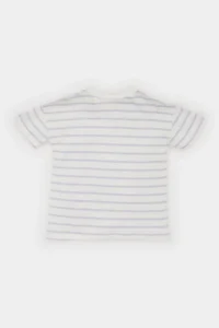 DeFacto Crew Neck Striped Short Sleeve T-Shirt Baby Girl - Image 3