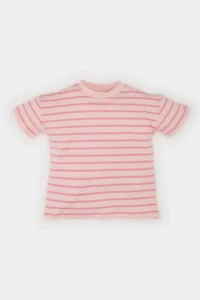 DeFacto Crew Neck Striped Short Sleeve T-Shirt Baby Girl