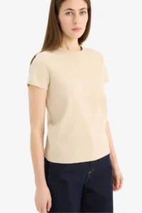 DeFacto Regular Fit Crew Neck Basic Plain Short Sleeve T-Shirt