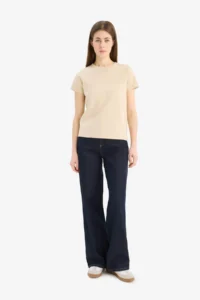 DeFacto Regular Fit Crew Neck Basic Plain Short Sleeve T-Shirt - Image 2