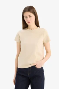 DeFacto Regular Fit Crew Neck Basic Plain Short Sleeve T-Shirt - Image 3
