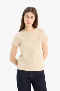 DeFacto Regular Fit Crew Neck Basic Plain Short Sleeve T-Shirt - Image 4