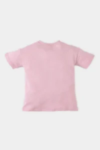 DeFacto Crew Neck Ribbon Printed Short Sleeve T-Shirt for Baby Girl - Image 3