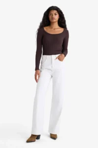DeFacto Slim Fit Narrow Cut Round Neck Basic Plain Ribbed Camisole Long Sleeve T-Shirt - Image 2