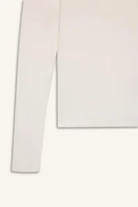 DeFacto Slim Fit Slim Fit Basic Plain Ribbed Camisole Long Sleeve White T-Shirt - Image 8