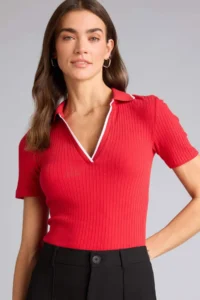 DeFacto Slim Fit Polo Neck Ribbed Camisole Short Sleeve Polo T-Shirt
