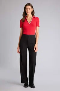DeFacto Slim Fit Polo Neck Ribbed Camisole Short Sleeve Polo T-Shirt - Image 2