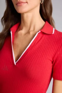 DeFacto Slim Fit Polo Neck Ribbed Camisole Short Sleeve Polo T-Shirt - Image 4