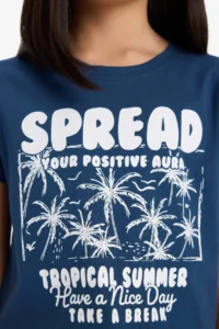 DeFacto Crew Neck Printed Short Sleeve T-Shirt Girls - Image 5