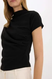 DeFacto Slim Fit Narrow Cut Crew Neck Ribbed Short Sleeve T-Shirt - Image 5