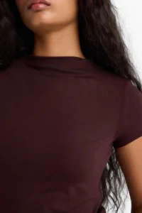 DeFacto Slim Fit Narrow Cut Half Turtleneck Soft Touch Short Sleeve T-Shirt - Image 5