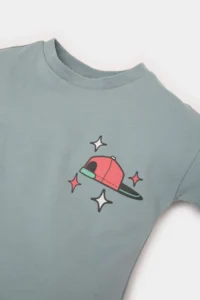 DeFacto Crew Neck Printed Short Sleeve T-Shirt Baby Boy - Image 2