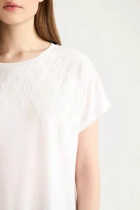 DeFacto Short Sleeve White Women T-Shirt E5954AX/WT34 - Image 5