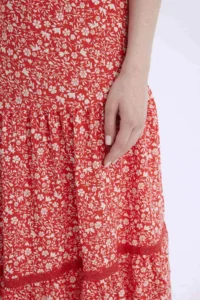 DeFacto Regular Fit Floral Patterned Midi Skirt with Elastic Waistband - Image 5