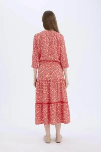 DeFacto Regular Fit Floral Patterned Midi Skirt with Elastic Waistband - Image 6