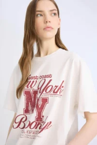 DeFacto 100% Cotton Oversized Printed T-Shirt - Image 5