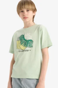 DeFacto Crew Neck Printed Short Sleeve T-Shirt Boy