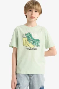 DeFacto Crew Neck Printed Short Sleeve T-Shirt Boy - Image 3