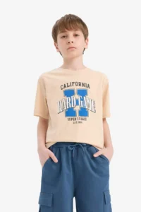 DeFacto Crew Neck Printed Short Sleeve T-Shirt Boy - Image 3