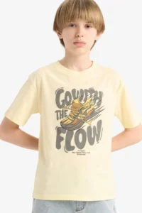 DeFacto Crew Neck Printed Short Sleeve T-Shirt Boy