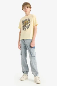 DeFacto Crew Neck Printed Short Sleeve T-Shirt Boy - Image 2