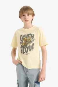 DeFacto Crew Neck Printed Short Sleeve T-Shirt Boy - Image 3