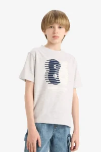 DeFacto Crew Neck Printed Short Sleeve T-Shirt Boy - Image 4