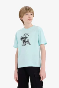 DeFacto Crew Neck Printed Short Sleeve T-Shirt Boy - Image 3