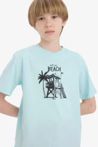 DeFacto Crew Neck Printed Short Sleeve T-Shirt Boy - Image 4