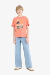 DeFacto Crew Neck Printed Short Sleeve T-Shirt Boy - Image 2