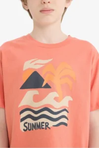 DeFacto Crew Neck Printed Short Sleeve T-Shirt Boy - Image 5
