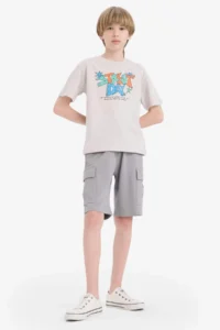 DeFacto Crew Neck Printed Short Sleeve T-Shirt Boy - Image 2
