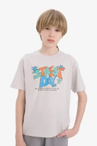 DeFacto Crew Neck Printed Short Sleeve T-Shirt Boy - Image 3