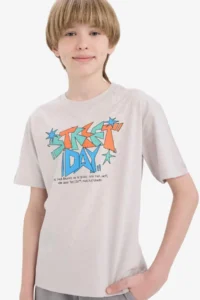 DeFacto Crew Neck Printed Short Sleeve T-Shirt Boy - Image 5