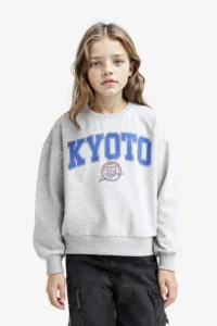 DeFacto Relax Fit Crew Neck Printed 2-Piece Sweatshirt Girl - Image 4