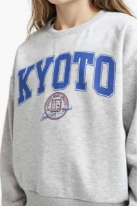 DeFacto Relax Fit Crew Neck Printed 2-Piece Sweatshirt Girl - Image 5