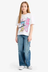DeFacto Hatsune Miku Relax Fit Crew Neck Short Sleeve T-Shirt Girl Child - Image 2