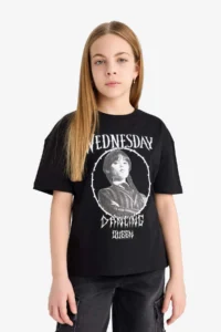 DeFacto Wednesday Relax Fit Crew Neck Short Sleeve T-Shirt Girls - Image 3