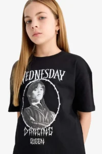 DeFacto Wednesday Relax Fit Crew Neck Short Sleeve T-Shirt Girls - Image 4