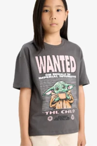 DeFacto Star Wars-Mandalorian Relax Fit Crew Neck Short Sleeve T-Shirt Girl Child