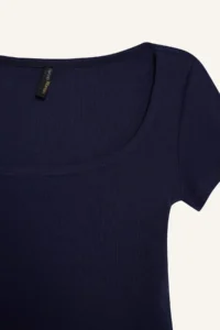 DeFacto Slim Fit Narrow Cut Round Neck Basic Plain Ribbed Camisole Short Sleeve Snap T-Shirt E6579ax25sp - Image 8