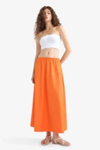 DeFacto A Cut High Waist Parachute Maxi Skirt - Image 2