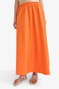 DeFacto A Cut High Waist Parachute Maxi Skirt - Image 4